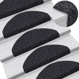 Vidaxl trapmatten zelfklevend 5 stuks 65x21x4 cm zwart halfrond groot