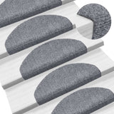 Vidaxl trapmatten zelfklevend 5 stuks 65x21x4 cm lichtgrijs halfrond groot
