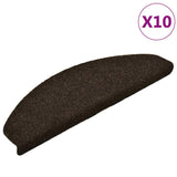 Vidaxl trapmatten zelfklevend 10 st 65x21x4 cm donkerbruin halfrond groot