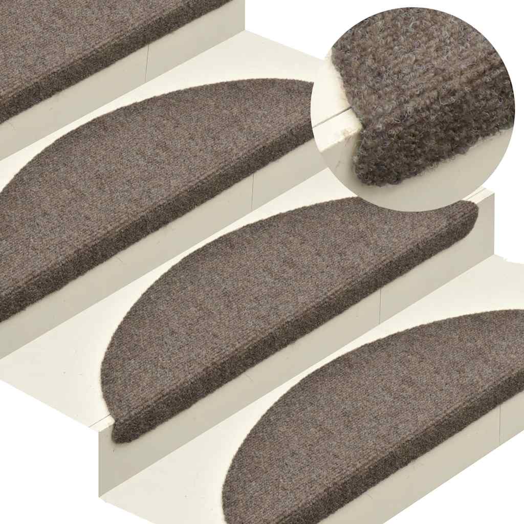 Vidaxl trapmatten zelfklevend 5 stuks 65x21x4 cm beige halfrond groot