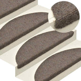 Vidaxl trapmatten zelfklevend 5 stuks 65x21x4 cm beige halfrond groot
