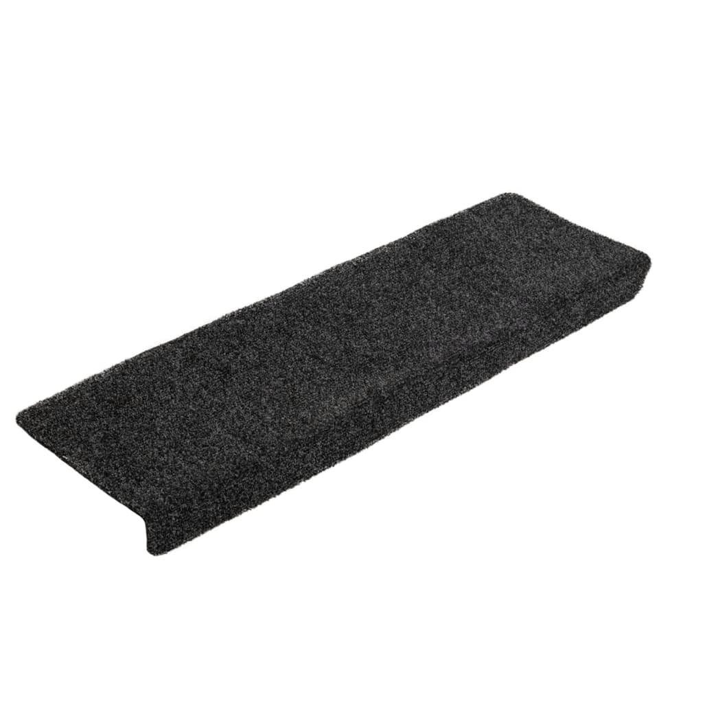 Vidaxl trapmatten zelfklevend 5 stuks 65x21x4 cm grijs rechthoekige rand