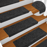 Vidaxl trapmatten zelfklevend 5 stuks 65x21x4 cm grijs rechthoekige rand