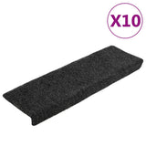 Vidaxl trapmatten zelfklevend 10 stuks 65x21x4 cm grijs rechthoekige rand