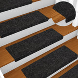 Vidaxl trapmatten zelfklevend 5 stuks 65x21x4 cm zwart rechthoekige rand