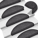 Vidaxl trapmatten 10 st 56x17x3 cm antraciet halfrond