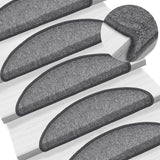 Vidaxl trapmatten 10 st 56x17x3 cm donkergrijs halfrond