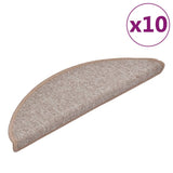 Vidaxl trapmatten 10 st 56x17x3 cm lichtbruin halfrond