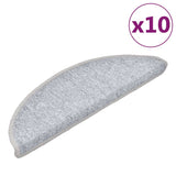 Vidaxl trapmatten 10 st 56x17x3 cm lichtgrijs halfrond