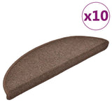 Vidaxl trapmatten 10 st 56x17x3 cm koffiebruin halfrond