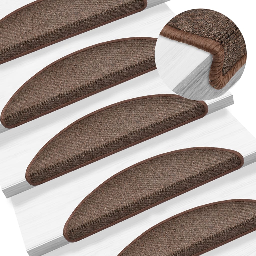 Vidaxl trapmatten 10 st 56x17x3 cm koffiebruin halfrond