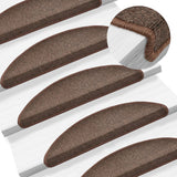 Vidaxl trapmatten 10 st 56x17x3 cm koffiebruin halfrond
