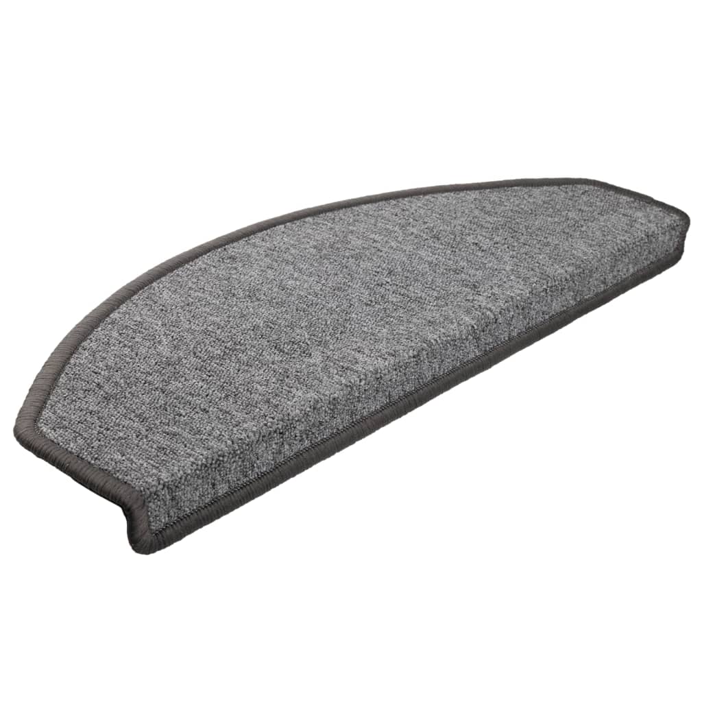 Vidaxl trapmatten 10 st 65x24x4 cm donkergrijs halfrond groot
