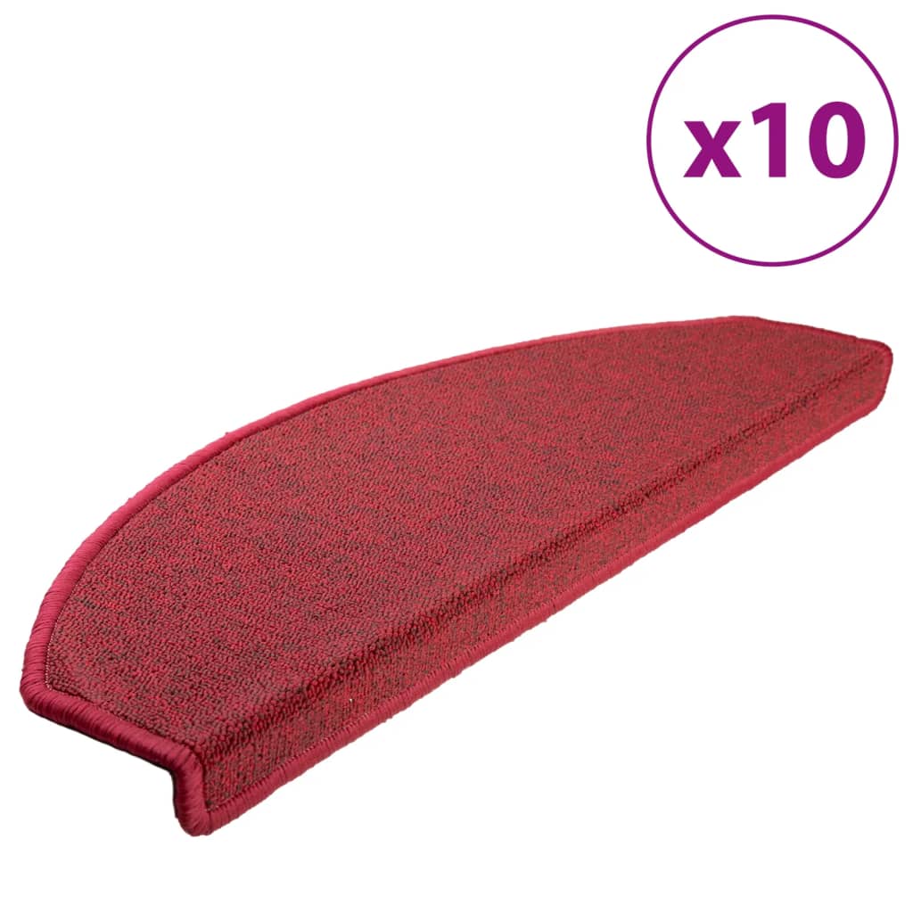 Vidaxl trapmatten 10 st 65x24x4 cm bordeaux halfrond groot