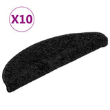 Vidaxl trapmatten 10 st 56x17x3 cm zwart halfrond