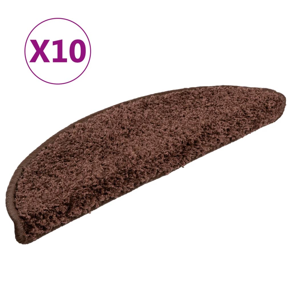 Vidaxl trapmatten 10 st 56x17x3 cm bruin halfrond
