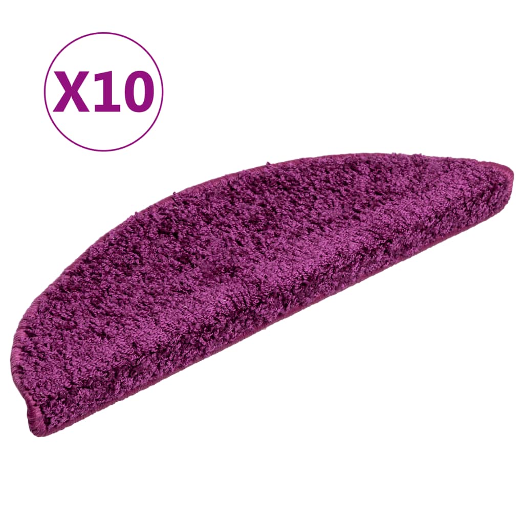 Vidaxl trapmatten 10 st 56x17x3 cm violet halfrond
