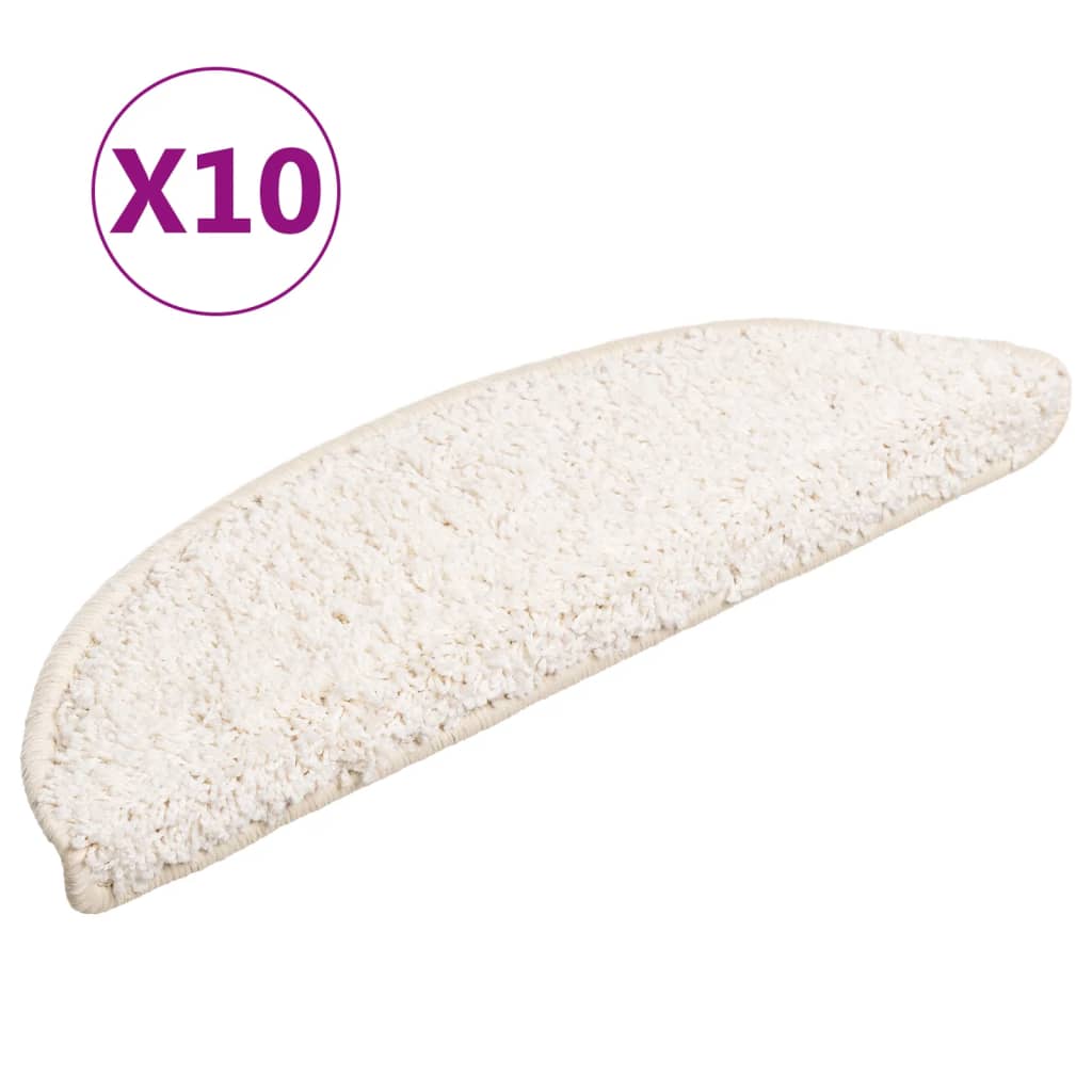 Vidaxl trapmatten 10 st 56x17x3 cm wit halfrond