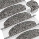 Vidaxl trapmatten 10 st 65x21x4 cm grijs halfrond groot
