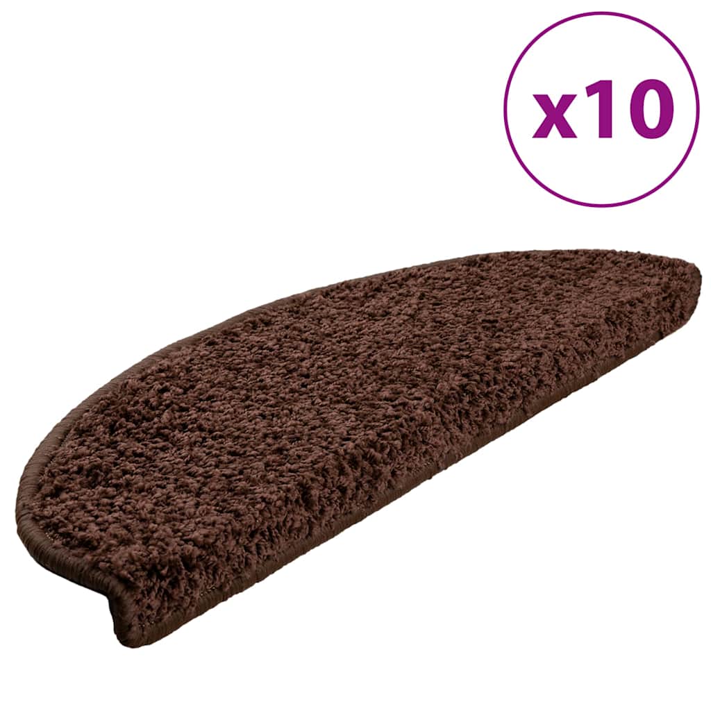 Vidaxl trapmatten 10 st 65x21x4 cm bruin halfrond groot