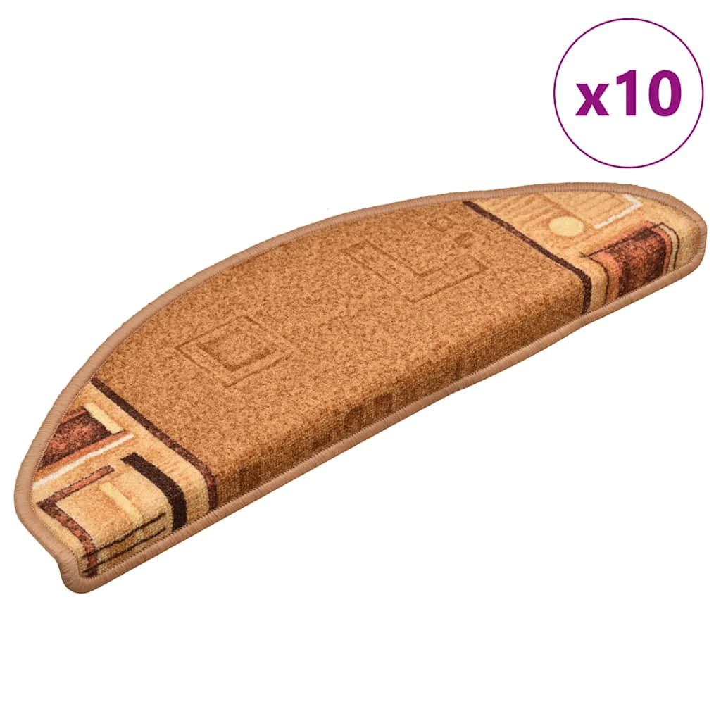 Vidaxl trapmatten zelfklevend 10 st 65x21x4 cm beige