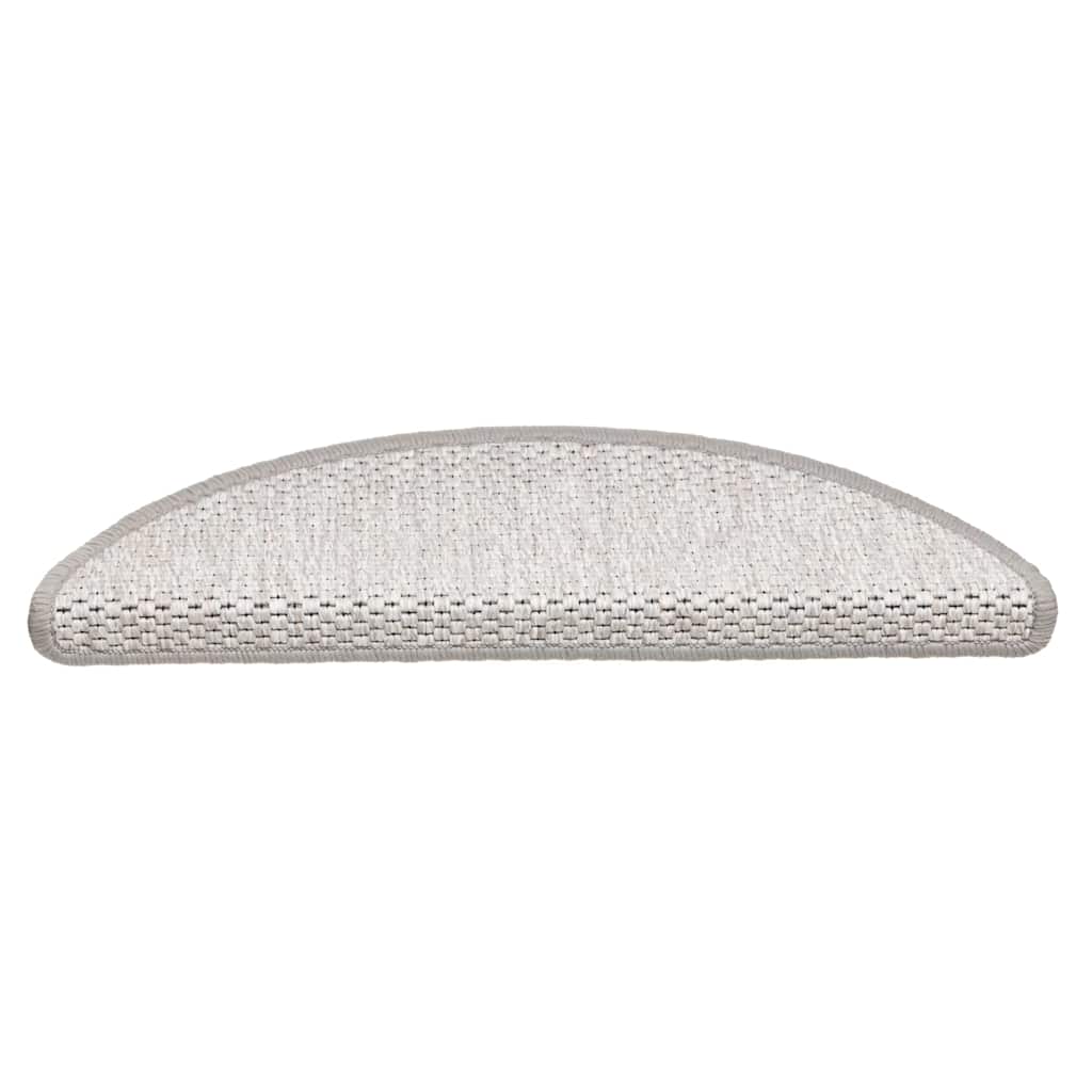 Vidaxl trapmatten zelfklevend 15 st sisal-look 56x17x3 cm platinakleur