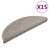Vidaxl trapmatten zelfklevend 15 st sisal-look 56x17x3cm zilverkleurig