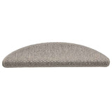 Vidaxl trapmatten zelfklevend 15 st sisal-look 56x17x3cm zilverkleurig
