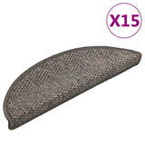 Vidaxl trapmatten zelfklevend 15 st sisal-look 56x17x3 cm bruinbeige