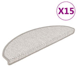 Vidaxl trapmatten zelfklevend 15 st sisal-look 65x21x4 cm platinakleur