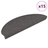 Vidaxl trapmatten zelfklevend 15 st sisal-look 65x21x4cm zilverkleurig