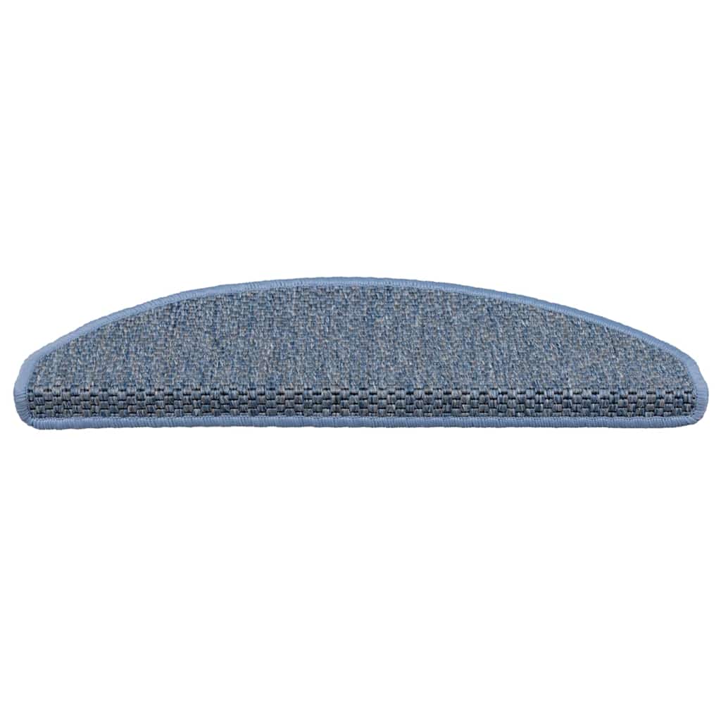 Vidaxl trapmatten zelfklevend 15 st sisal-look 65x21x4 cm blauw