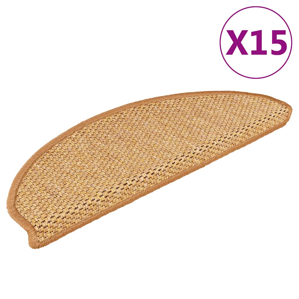 Vidaxl trapmatten zelfklevend 15 st sisal-look 65x21x4 cm sisalkleurig