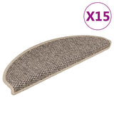 Vidaxl trapmatten zelfklevend 15 st sisal-look 65x21x4 cm donkerbeige