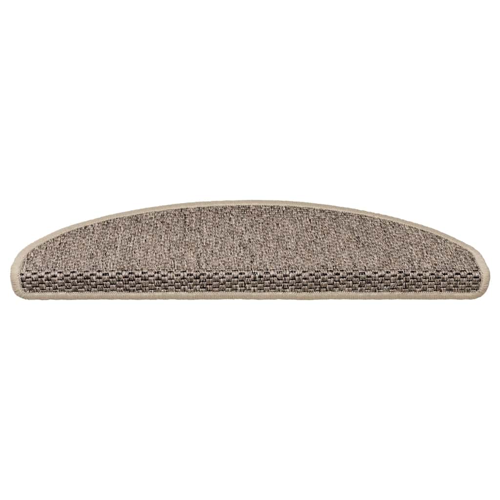 Vidaxl trapmatten zelfklevend 15 st sisal-look 65x21x4 cm donkerbeige