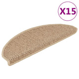 Vidaxl trapmatten zelfklevend 15 st sisal-look 65x21x4 cm zandkleurig