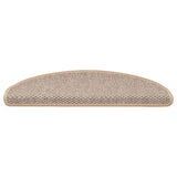 Vidaxl trapmatten zelfklevend 15 st sisal-look 65x21x4 cm lichtbeige