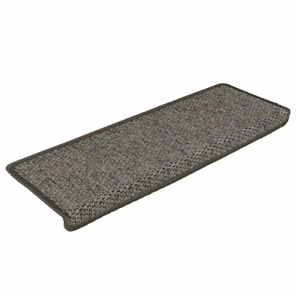 Vidaxl trapmatten zelfklevend 15st sisal-look 65x21x4cm grijs en beige