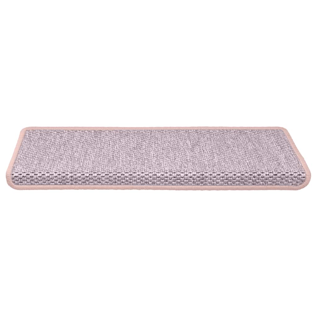 Vidaxl trapmatten zelfklevend 15 st sisal-look 65x21x4 cm roze