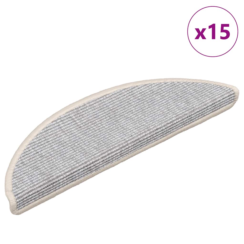 Vidaxl trapmatten 15 st 56x17x3 cm zilver halfrond