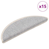 Vidaxl trapmatten 15 st 56x17x3 cm zilver halfrond