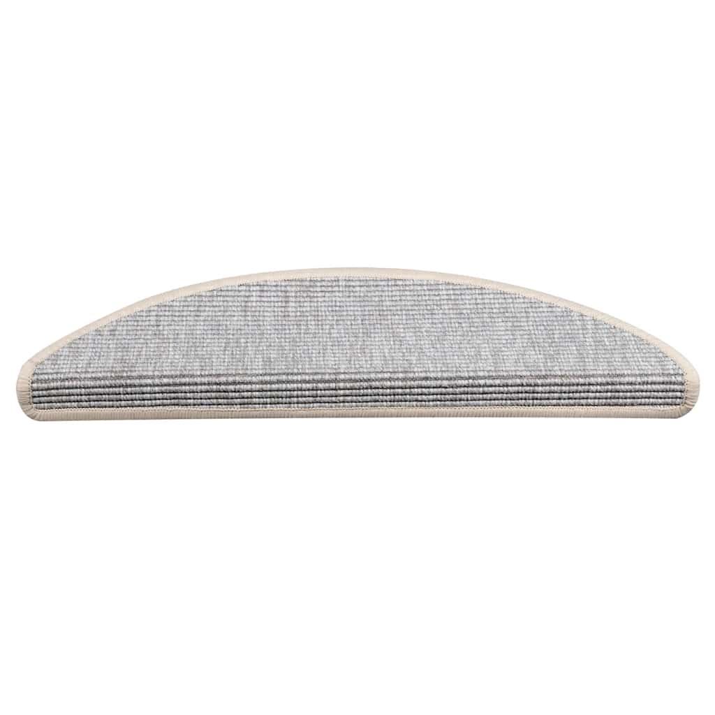 Vidaxl trapmatten 15 st 56x17x3 cm zilver halfrond