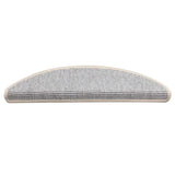 Vidaxl trapmatten 15 st 56x17x3 cm zilver halfrond