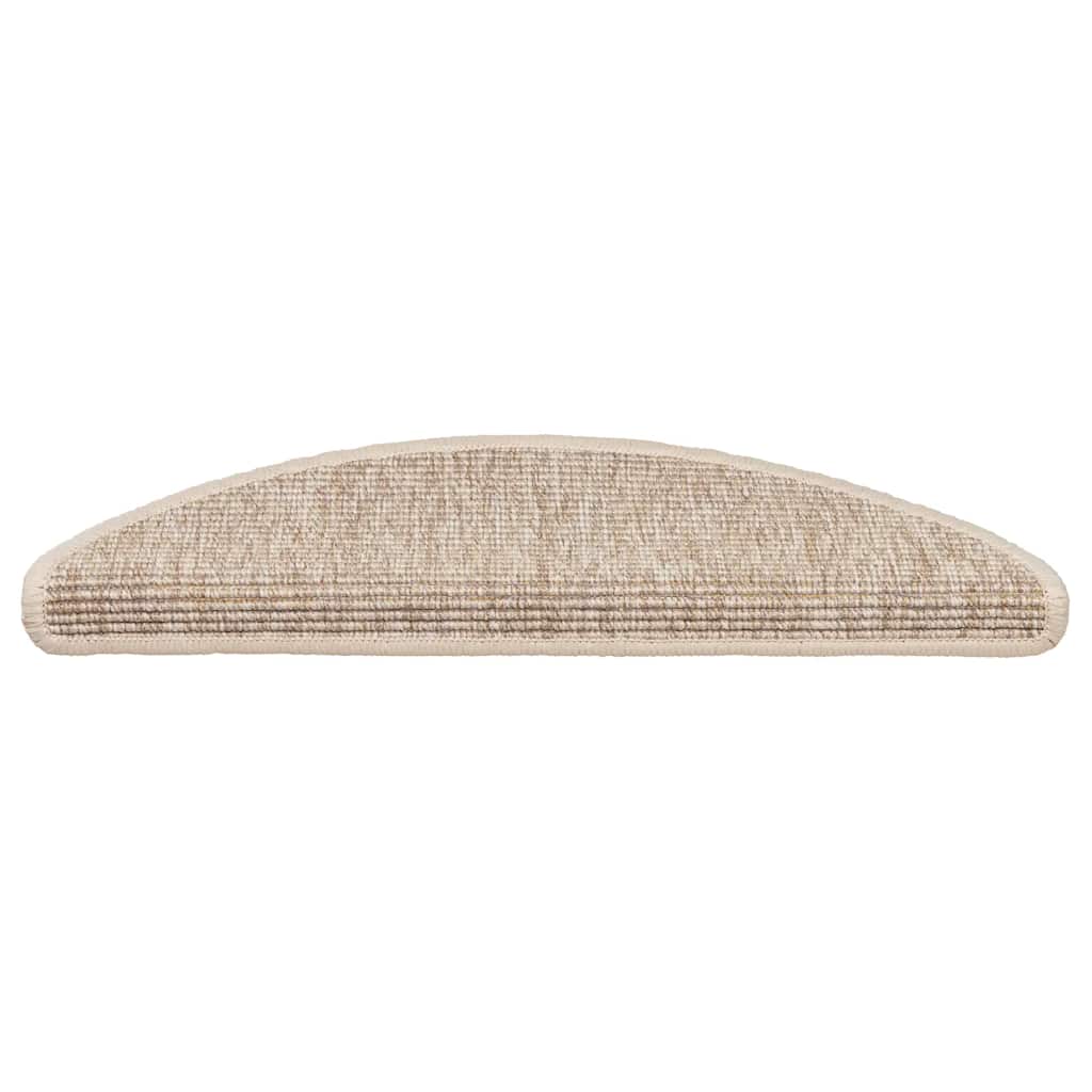 Vidaxl trapmatten 15 st 56x17x3 cm lichtbeige halfrond