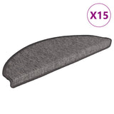 Vidaxl trapmatten 15 st 65x21x4 cm beige en grijs halfrond groot