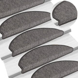 Vidaxl trapmatten 15 st 65x21x4 cm beige en grijs halfrond groot