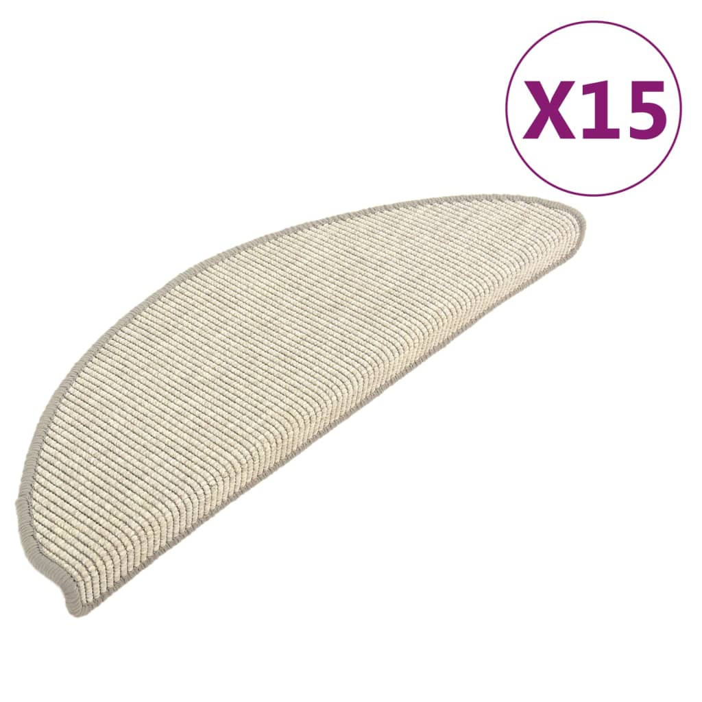 Vidaxl trapmatten 15 st 65x21x4 cm zilver halfrond groot