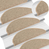 Vidaxl trapmatten 15 st 65x21x4 cm donkerbeige halfrond groot