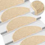 Vidaxl trapmatten 15 st 65x21x4 cm lichtbeige halfrond groot