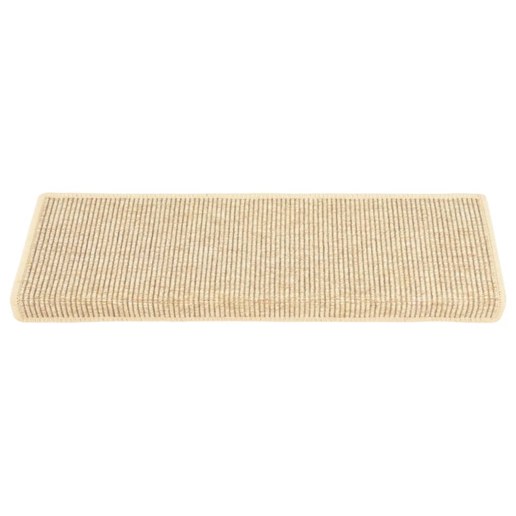 Vidaxl trapmatten 15 st 65x21x4 cm lichtbeige met rechthoekige rand